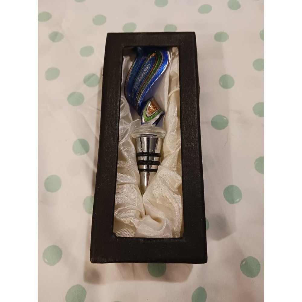 NEW! Beautuful Art Glass Wine Bottle Cork